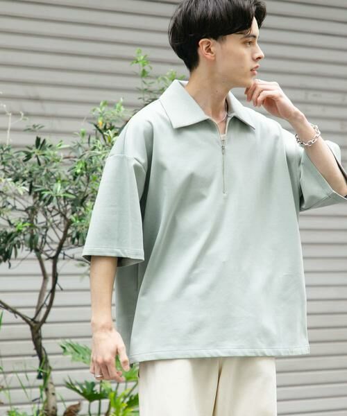 SENSE OF PLACE by URBAN RESEARCH / センスオブプレイス バイ アーバンリサーチ Tシャツ | 『ユニセックス』ダンボールポンチハーフジップショートスリーブTシャツ | 詳細3