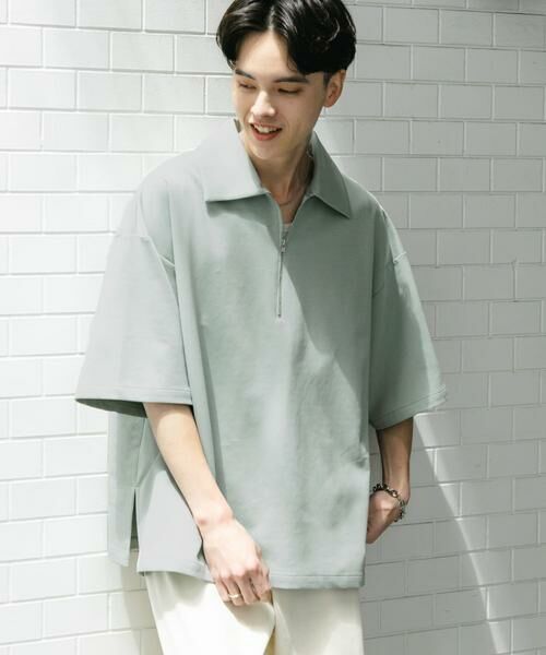 SENSE OF PLACE by URBAN RESEARCH / センスオブプレイス バイ アーバンリサーチ Tシャツ | 『ユニセックス』ダンボールポンチハーフジップショートスリーブTシャツ | 詳細7