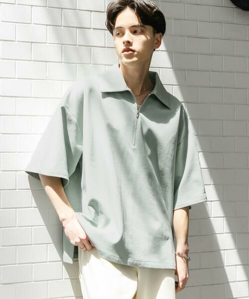 SENSE OF PLACE by URBAN RESEARCH / センスオブプレイス バイ アーバンリサーチ Tシャツ | 『ユニセックス』ダンボールポンチハーフジップショートスリーブTシャツ | 詳細8