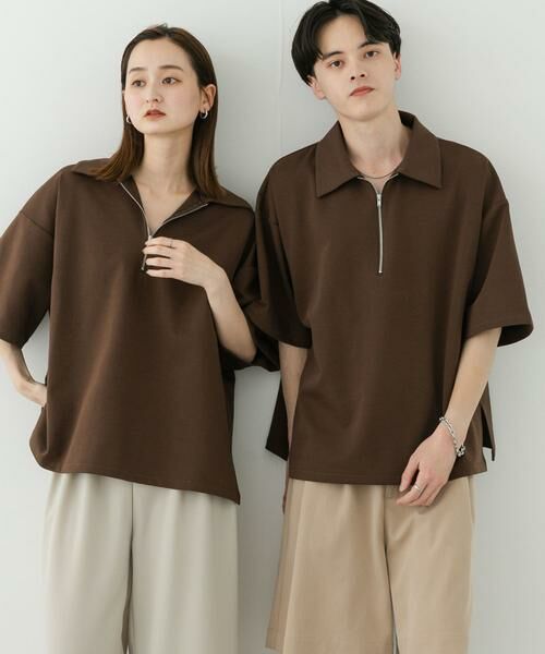 SENSE OF PLACE by URBAN RESEARCH / センスオブプレイス バイ アーバンリサーチ Tシャツ | 『ユニセックス』ダンボールポンチハーフジップショートスリーブTシャツ | 詳細13