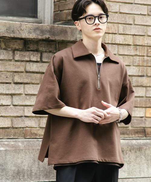 SENSE OF PLACE by URBAN RESEARCH / センスオブプレイス バイ アーバンリサーチ Tシャツ | 『ユニセックス』ダンボールポンチハーフジップショートスリーブTシャツ | 詳細22