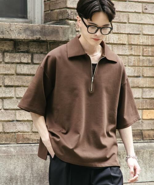 SENSE OF PLACE by URBAN RESEARCH / センスオブプレイス バイ アーバンリサーチ Tシャツ | 『ユニセックス』ダンボールポンチハーフジップショートスリーブTシャツ | 詳細23