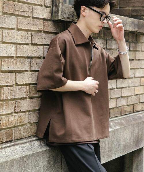 SENSE OF PLACE by URBAN RESEARCH / センスオブプレイス バイ アーバンリサーチ Tシャツ | 『ユニセックス』ダンボールポンチハーフジップショートスリーブTシャツ | 詳細24