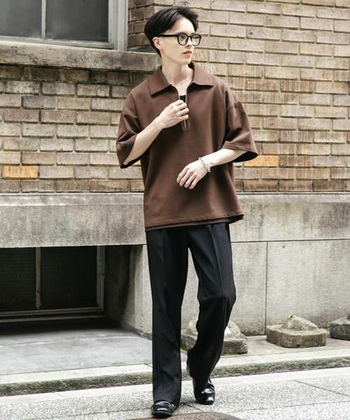 SENSE OF PLACE by URBAN RESEARCH / センスオブプレイス バイ アーバンリサーチ Tシャツ | 『ユニセックス』ダンボールポンチハーフジップショートスリーブTシャツ | 詳細25