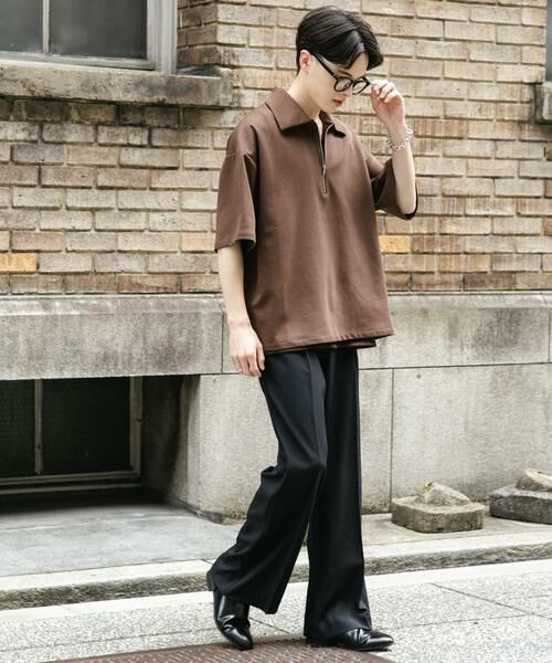 SENSE OF PLACE by URBAN RESEARCH / センスオブプレイス バイ アーバンリサーチ Tシャツ | 『ユニセックス』ダンボールポンチハーフジップショートスリーブTシャツ | 詳細26