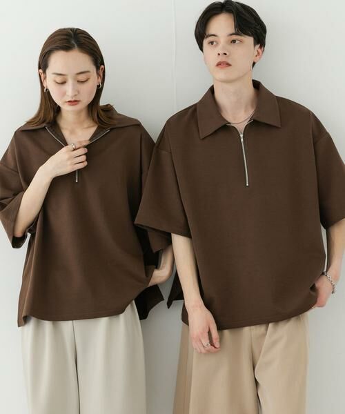 SENSE OF PLACE by URBAN RESEARCH / センスオブプレイス バイ アーバンリサーチ Tシャツ | 『ユニセックス』ダンボールポンチハーフジップショートスリーブTシャツ | 詳細14