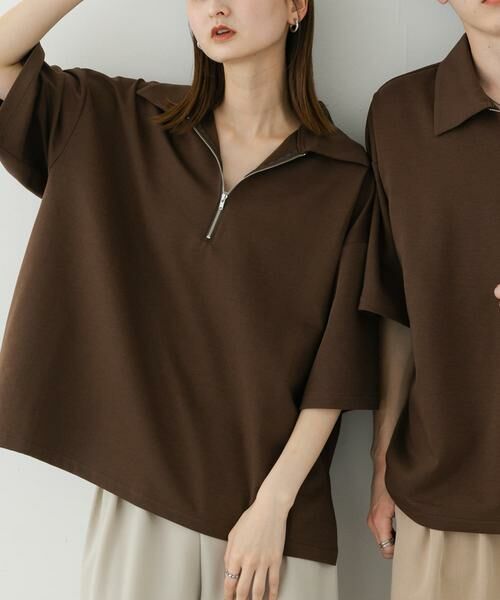 SENSE OF PLACE by URBAN RESEARCH / センスオブプレイス バイ アーバンリサーチ Tシャツ | 『ユニセックス』ダンボールポンチハーフジップショートスリーブTシャツ | 詳細15