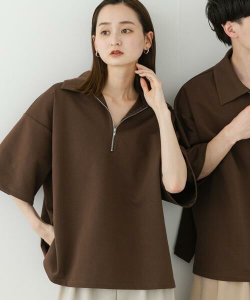 SENSE OF PLACE by URBAN RESEARCH / センスオブプレイス バイ アーバンリサーチ Tシャツ | 『ユニセックス』ダンボールポンチハーフジップショートスリーブTシャツ | 詳細16