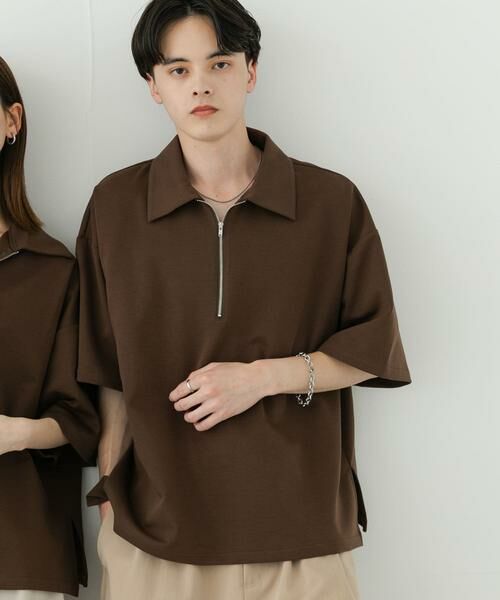 SENSE OF PLACE by URBAN RESEARCH / センスオブプレイス バイ アーバンリサーチ Tシャツ | 『ユニセックス』ダンボールポンチハーフジップショートスリーブTシャツ | 詳細17