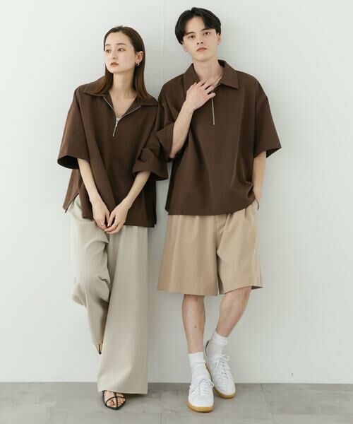 SENSE OF PLACE by URBAN RESEARCH / センスオブプレイス バイ アーバンリサーチ Tシャツ | 『ユニセックス』ダンボールポンチハーフジップショートスリーブTシャツ | 詳細18