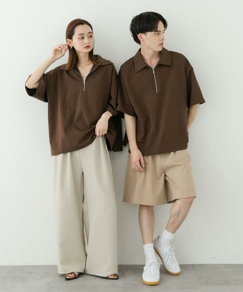 SENSE OF PLACE by URBAN RESEARCH / センスオブプレイス バイ アーバンリサーチ Tシャツ | 『ユニセックス』ダンボールポンチハーフジップショートスリーブTシャツ | 詳細19