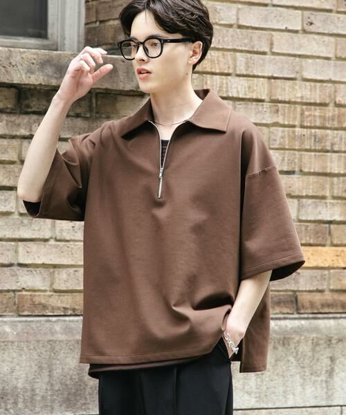 SENSE OF PLACE by URBAN RESEARCH / センスオブプレイス バイ アーバンリサーチ Tシャツ | 『ユニセックス』ダンボールポンチハーフジップショートスリーブTシャツ | 詳細21