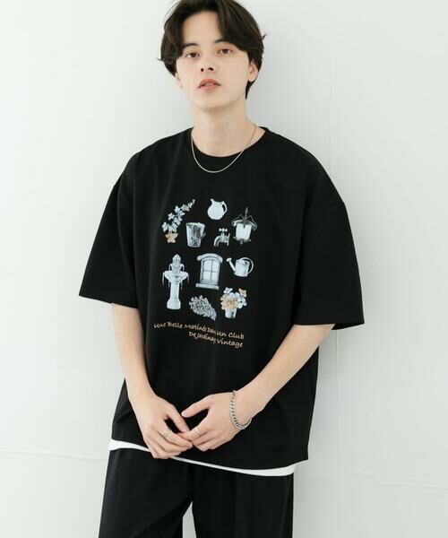 SENSE OF PLACE by URBAN RESEARCH/センスオブプレイス バイ アーバンリサーチ Garden graphic Short-Sleeve T-shirts ブラック M SENSE OF PLACE by URBAN RESEARCH/センスオブプレイス バイ アーバンリサーチ Garden graphic Short-Sleeve T-shirts ブラック M