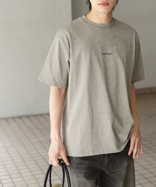 SENSE OF PLACE by URBAN RESEARCH/センスオブプレイス バイ アーバンリサーチ スノーダイクルーネックロゴTシャツ カーキ M