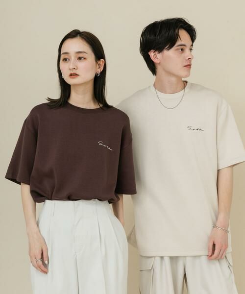 SENSE OF PLACE by URBAN RESEARCH / センスオブプレイス バイ アーバンリサーチ Tシャツ | 『一部WEB限定カラー』『ユニセックス』シシュウダンボールポンチショートスリーブTシャツ | 詳細2