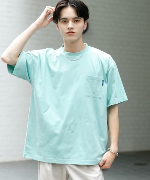 SENSE OF PLACE by URBAN RESEARCH / センスオブプレイス バイ アーバンリサーチ Tシャツ | 『UR TECH ひやサラクール』リラックスポケTシャツ(ミント)