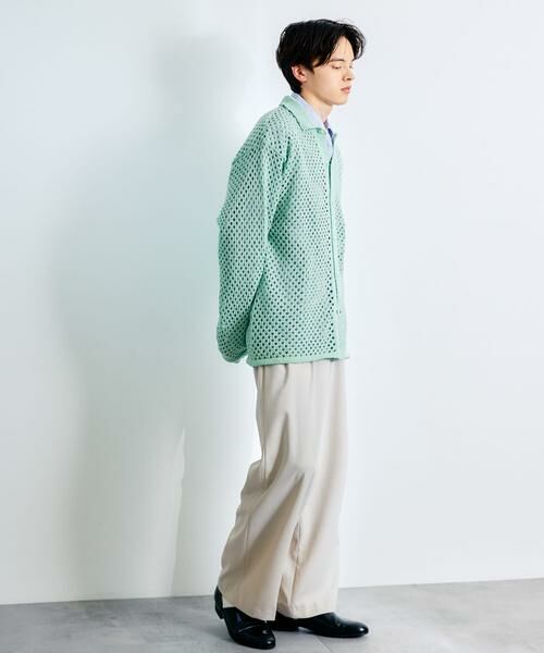 SENSE OF PLACE by URBAN RESEARCH / センスオブプレイス バイ アーバンリサーチ カーディガン・ボレロ | 『ユニセックス』メッシュ衿付きカーディガン | 詳細1