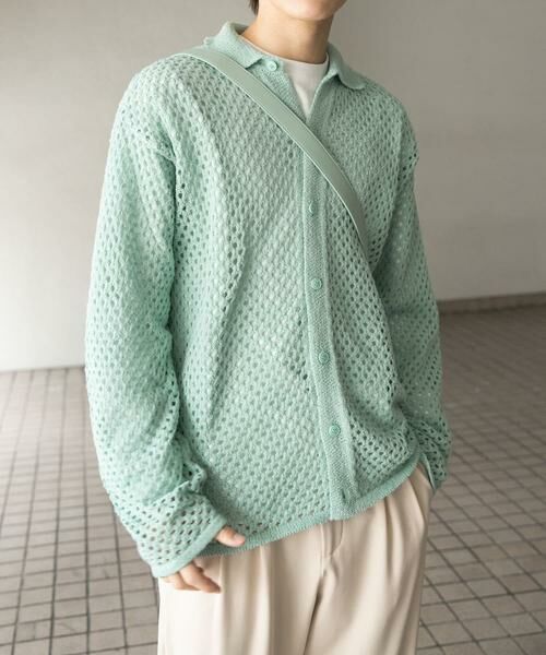 SENSE OF PLACE by URBAN RESEARCH / センスオブプレイス バイ アーバンリサーチ カーディガン・ボレロ | 『ユニセックス』メッシュ衿付きカーディガン | 詳細10