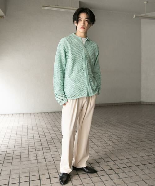 SENSE OF PLACE by URBAN RESEARCH / センスオブプレイス バイ アーバンリサーチ カーディガン・ボレロ | 『ユニセックス』メッシュ衿付きカーディガン | 詳細13