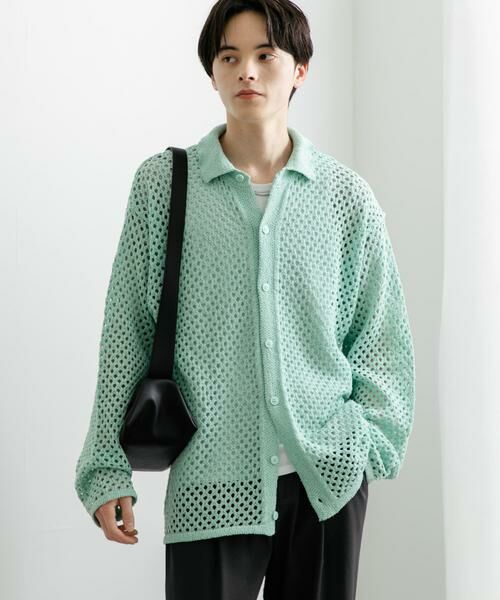 SENSE OF PLACE by URBAN RESEARCH / センスオブプレイス バイ アーバンリサーチ カーディガン・ボレロ | 『ユニセックス』メッシュ衿付きカーディガン | 詳細2