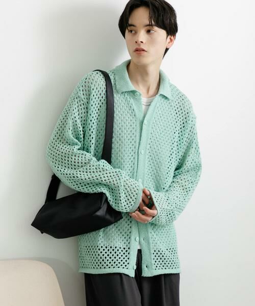 SENSE OF PLACE by URBAN RESEARCH / センスオブプレイス バイ アーバンリサーチ カーディガン・ボレロ | 『ユニセックス』メッシュ衿付きカーディガン | 詳細3