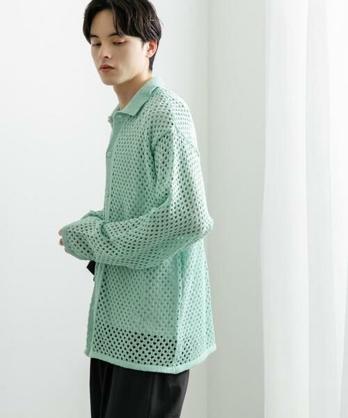 SENSE OF PLACE by URBAN RESEARCH / センスオブプレイス バイ アーバンリサーチ カーディガン・ボレロ | 『ユニセックス』メッシュ衿付きカーディガン | 詳細4