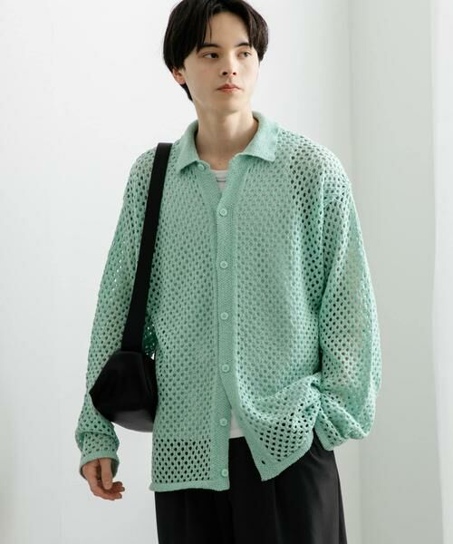 SENSE OF PLACE by URBAN RESEARCH / センスオブプレイス バイ アーバンリサーチ カーディガン・ボレロ | 『ユニセックス』メッシュ衿付きカーディガン | 詳細5