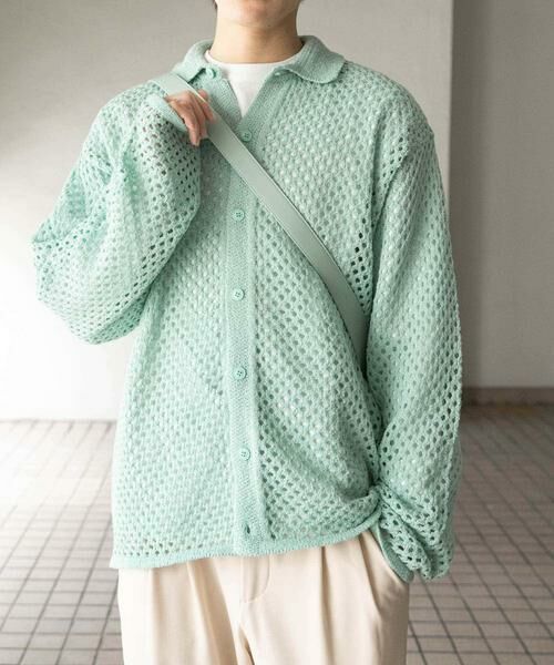 SENSE OF PLACE by URBAN RESEARCH / センスオブプレイス バイ アーバンリサーチ カーディガン・ボレロ | 『ユニセックス』メッシュ衿付きカーディガン | 詳細8