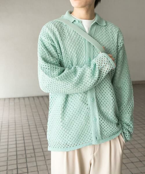 SENSE OF PLACE by URBAN RESEARCH / センスオブプレイス バイ アーバンリサーチ カーディガン・ボレロ | 『ユニセックス』メッシュ衿付きカーディガン | 詳細9