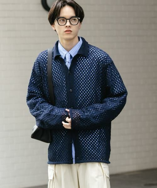 SENSE OF PLACE by URBAN RESEARCH / センスオブプレイス バイ アーバンリサーチ カーディガン・ボレロ | 『ユニセックス』メッシュ衿付きカーディガン | 詳細25