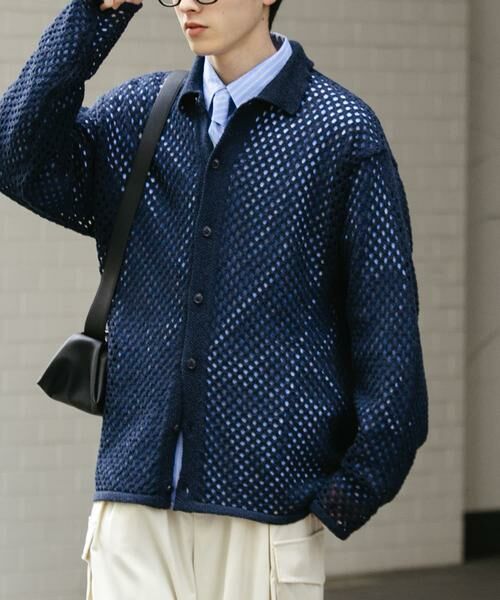 SENSE OF PLACE by URBAN RESEARCH / センスオブプレイス バイ アーバンリサーチ カーディガン・ボレロ | 『ユニセックス』メッシュ衿付きカーディガン | 詳細26