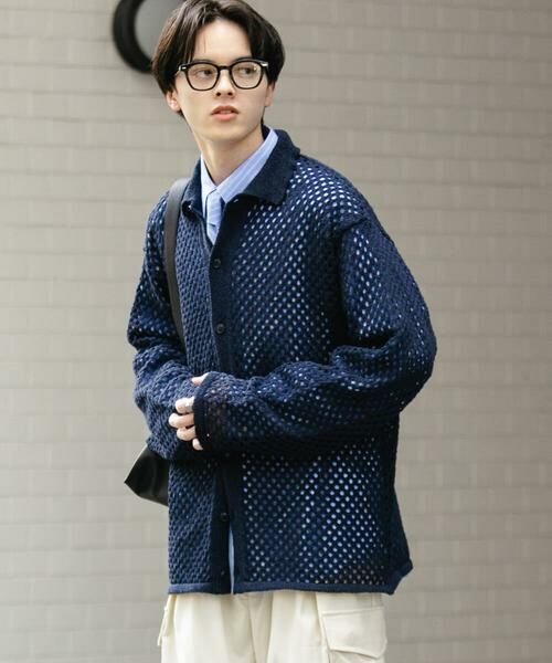 SENSE OF PLACE by URBAN RESEARCH / センスオブプレイス バイ アーバンリサーチ カーディガン・ボレロ | 『ユニセックス』メッシュ衿付きカーディガン | 詳細27