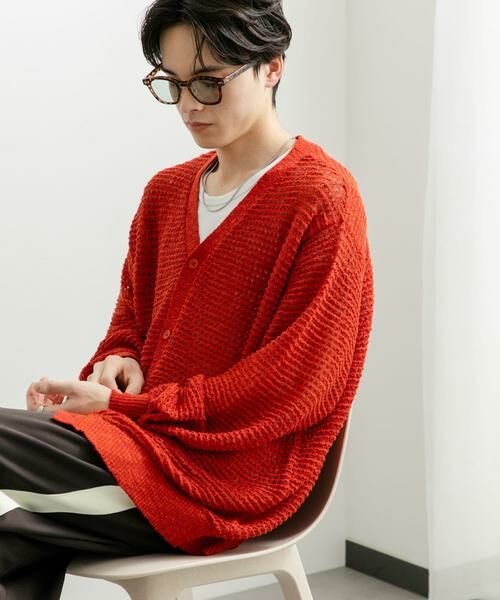 SENSE OF PLACE by URBAN RESEARCH / センスオブプレイス バイ アーバンリサーチ カーディガン・ボレロ | 『ユニセックス』『洗濯可』シアーVネックカーディガン | 詳細2