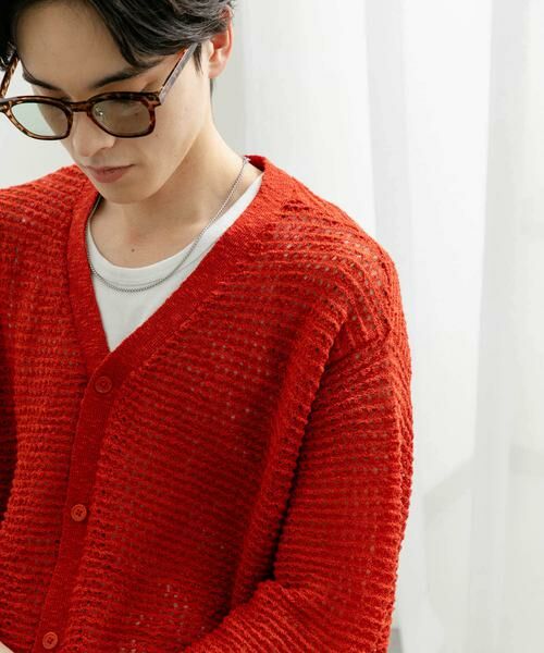 SENSE OF PLACE by URBAN RESEARCH / センスオブプレイス バイ アーバンリサーチ カーディガン・ボレロ | 『ユニセックス』『洗濯可』シアーVネックカーディガン | 詳細3