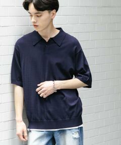 SENSE OF PLACE by URBAN RESEARCH / センスオブプレイス バイ アーバンリサーチ ニット・セーター | 『洗濯可』ストレッチニットポロショートスリーブTシャツ