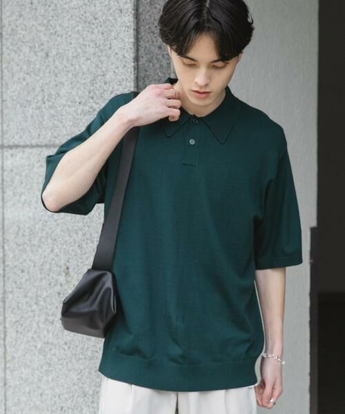 SENSE OF PLACE by URBAN RESEARCH / センスオブプレイス バイ アーバンリサーチ ニット・セーター | 『洗濯可』ストレッチニットポロショートスリーブTシャツ | 詳細3