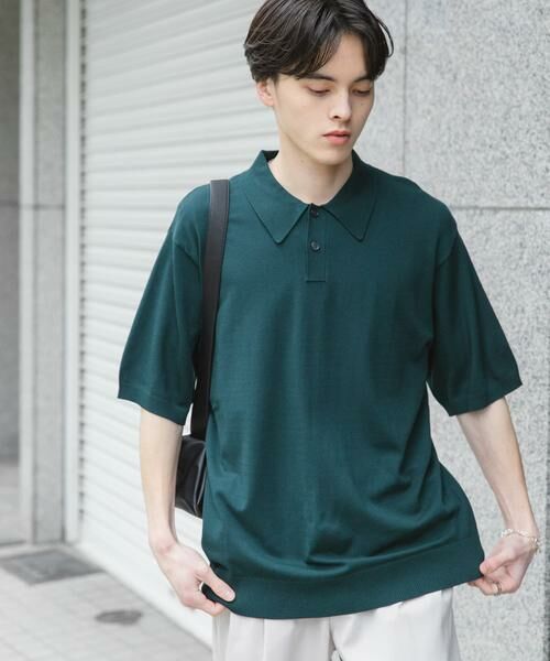 SENSE OF PLACE by URBAN RESEARCH / センスオブプレイス バイ アーバンリサーチ ニット・セーター | 『洗濯可』ストレッチニットポロショートスリーブTシャツ | 詳細5