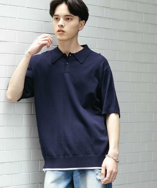 SENSE OF PLACE by URBAN RESEARCH / センスオブプレイス バイ アーバンリサーチ ニット・セーター | 『洗濯可』ストレッチニットポロショートスリーブTシャツ | 詳細12