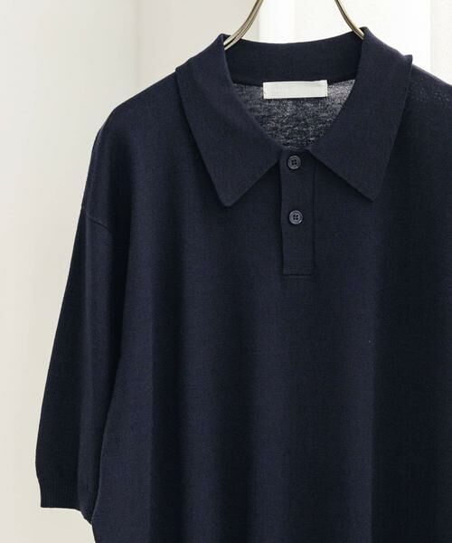 SENSE OF PLACE by URBAN RESEARCH / センスオブプレイス バイ アーバンリサーチ ニット・セーター | 『洗濯可』ストレッチニットポロショートスリーブTシャツ | 詳細15