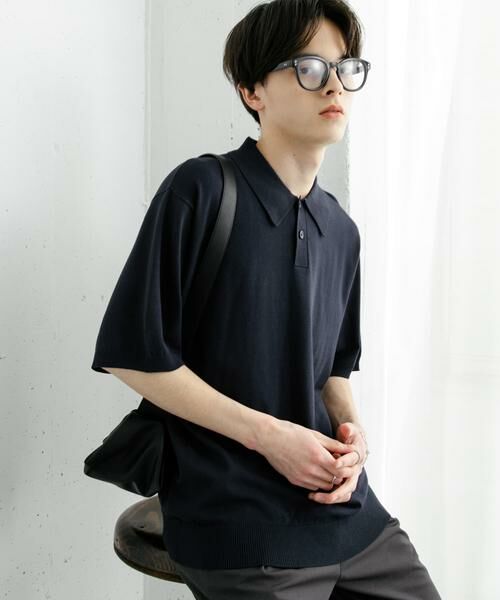 SENSE OF PLACE by URBAN RESEARCH / センスオブプレイス バイ アーバンリサーチ ニット・セーター | 『洗濯可』ストレッチニットポロショートスリーブTシャツ | 詳細16