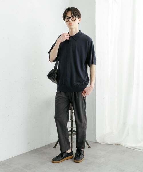 SENSE OF PLACE by URBAN RESEARCH / センスオブプレイス バイ アーバンリサーチ ニット・セーター | 『洗濯可』ストレッチニットポロショートスリーブTシャツ | 詳細17