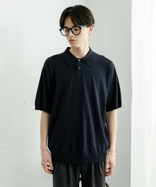 SENSE OF PLACE by URBAN RESEARCH / センスオブプレイス バイ アーバンリサーチ ニット・セーター | 『洗濯可』ストレッチニットポロショートスリーブTシャツ | 詳細18