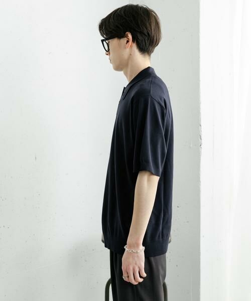 SENSE OF PLACE by URBAN RESEARCH / センスオブプレイス バイ アーバンリサーチ ニット・セーター | 『洗濯可』ストレッチニットポロショートスリーブTシャツ | 詳細19