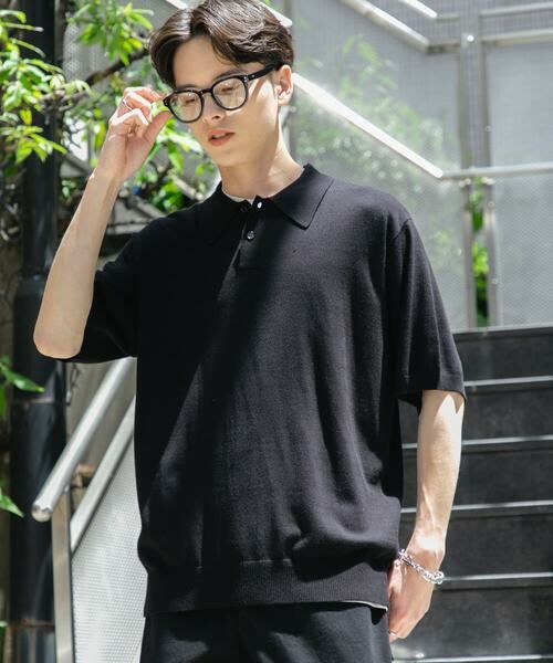 SENSE OF PLACE by URBAN RESEARCH / センスオブプレイス バイ アーバンリサーチ ニット・セーター | 『洗濯可』ストレッチニットポロショートスリーブTシャツ | 詳細29