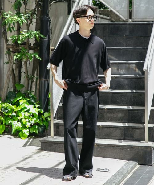 SENSE OF PLACE by URBAN RESEARCH / センスオブプレイス バイ アーバンリサーチ ニット・セーター | 『洗濯可』ストレッチニットポロショートスリーブTシャツ | 詳細30