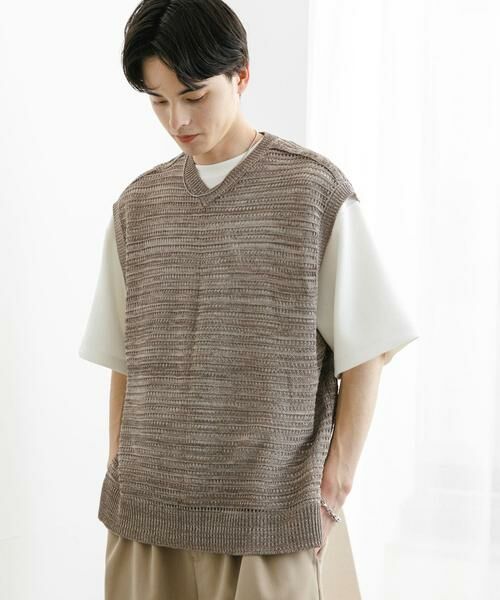 SENSE OF PLACE by URBAN RESEARCH / センスオブプレイス バイ アーバンリサーチ ベスト | ミックスメランジVネックベスト | 詳細4