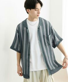 SENSE OF PLACE by URBAN RESEARCH / センスオブプレイス バイ アーバンリサーチ ニット・セーター | ストライプショートスリーブニットシャツ