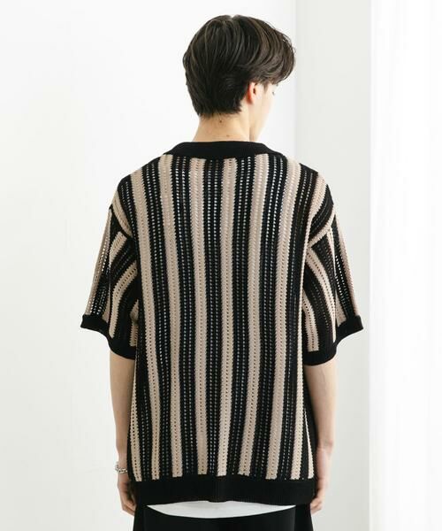 SENSE OF PLACE by URBAN RESEARCH / センスオブプレイス バイ アーバンリサーチ ニット・セーター | ストライプショートスリーブニットシャツ | 詳細19