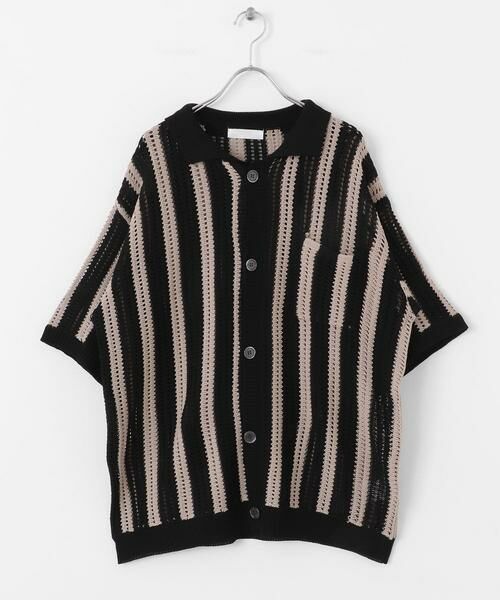 SENSE OF PLACE by URBAN RESEARCH / センスオブプレイス バイ アーバンリサーチ ニット・セーター | ストライプショートスリーブニットシャツ | 詳細20