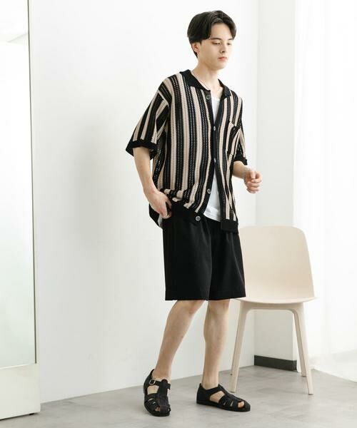 SENSE OF PLACE by URBAN RESEARCH / センスオブプレイス バイ アーバンリサーチ ニット・セーター | ストライプショートスリーブニットシャツ | 詳細16